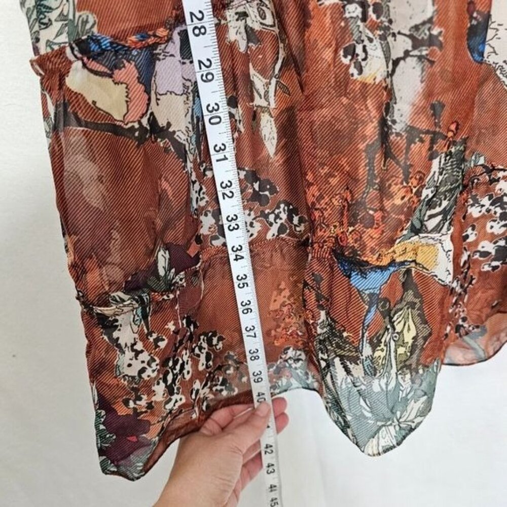 Hemant & Nandita For Anthropologie Zeri Floral Tiered Peasant Dress 0 - Picture 7 of 13